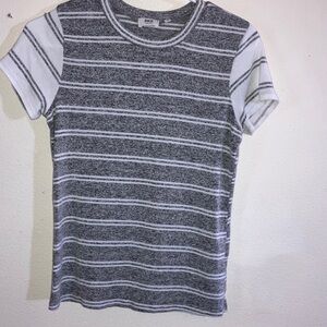 BKE Heathered Gray and White‎ Striped Soft Tee